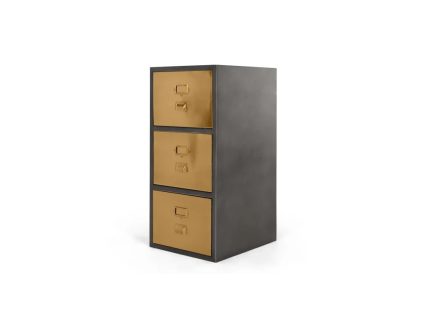 Archivador de 3 cajones Stow - Acero Inoxidable Vintage