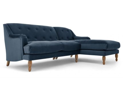 Seccional con Chaise Longue a la Derecha Ariana - Azul Zafiro