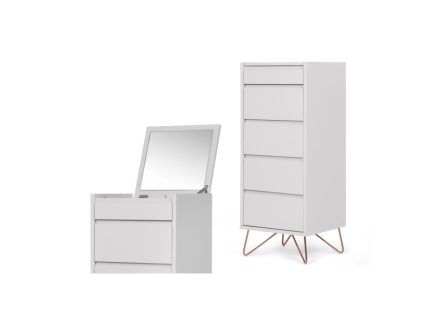 Cómoda Tocador Elona - Gris y Cobre