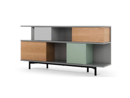 Estantería baja Fowler - Roble multicolor