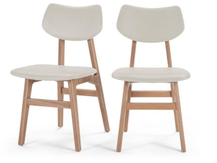 Juego de 2 sillas de comedor Jacob – Alabastro y fresno