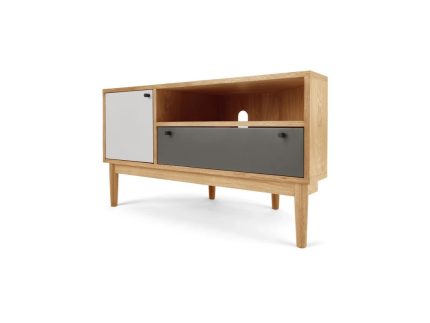 Mueble multimedia esquinero Campton - Roble