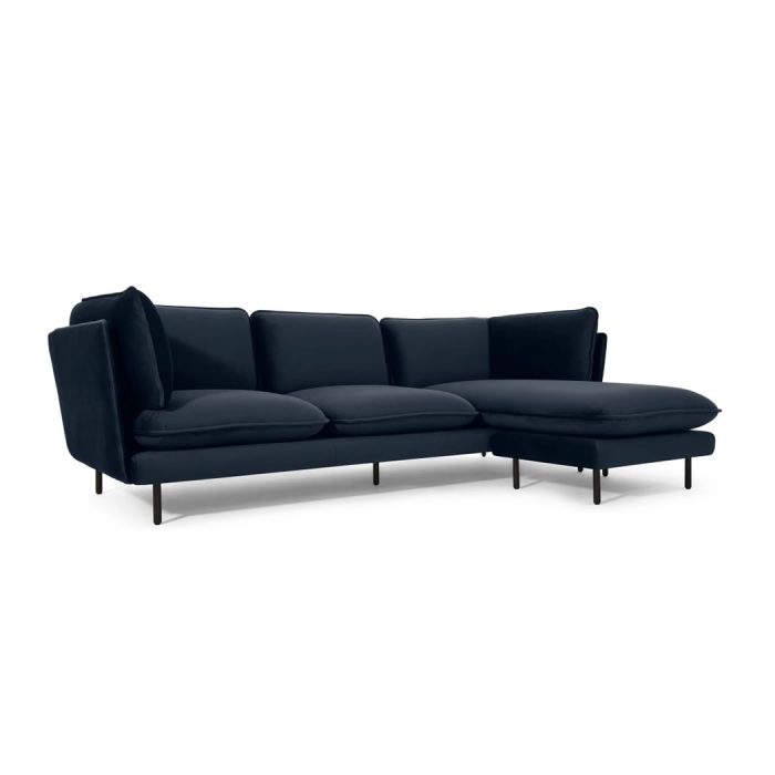 Sofá Esquinero con Chaise Longue a la Derecha Wes Azul Zafiro