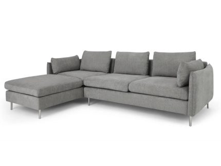 Seccional con Chaise Longue a la Izquierda Vento - Gris a Rayas