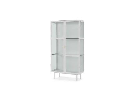 Vitrina de almacenamiento Marden - Blanco y cristal