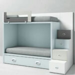Litera y cama nido infantil con almacenamiento