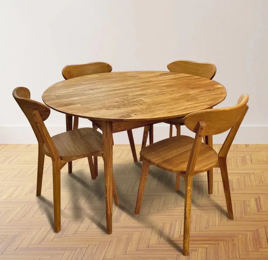 Juego de mesa y 4 sillas de madera para niños