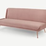 Sofá Cama Moby  Rosa Vintage Con Patas Cobre