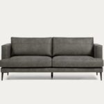 Sofá 2 Cuerpos Tanya - Cuero Gris Oscuro