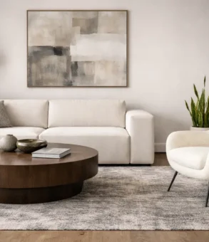 Sala moderna que combina butacas y sillones en tendencia